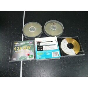 Blank CD Lot of 21 & 15 Sleeves - CD-R / CD-RW - Maxwell / Memorex / HP